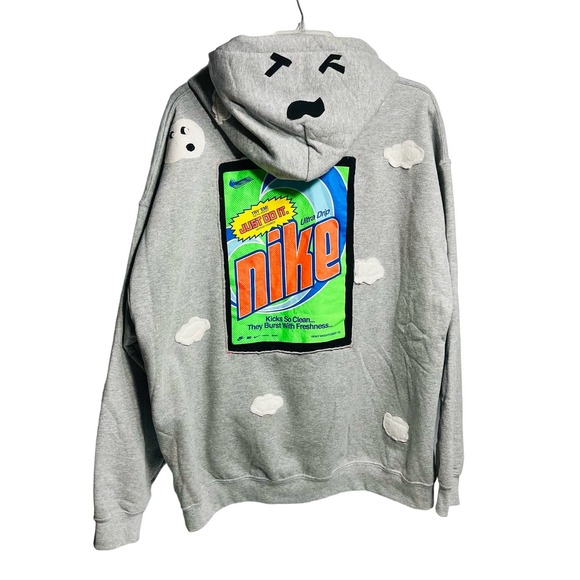 Supreme Nike Drip Head in The Clouds Custom 1/1 Upcycled Hoodie Size XL